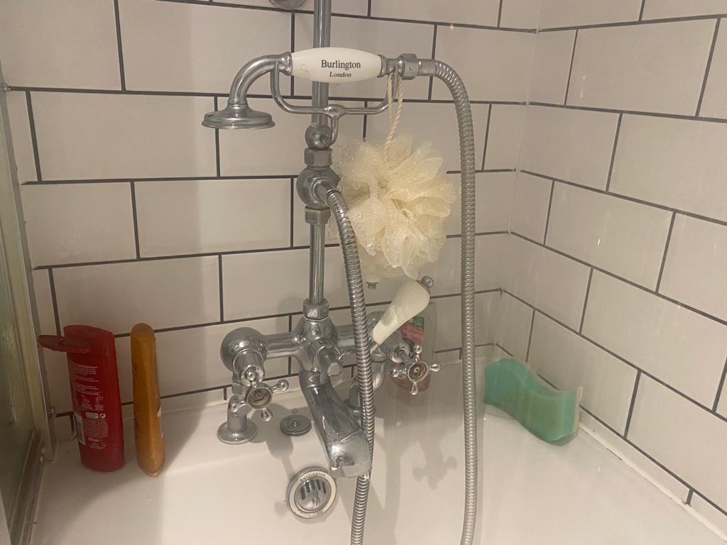 Bathroom shower over a bath